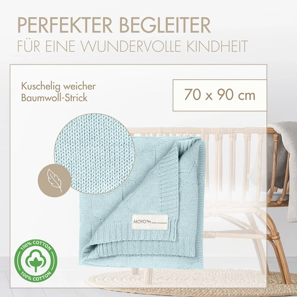 Strick Babydecke Sternenmuster Frischer Morgentau