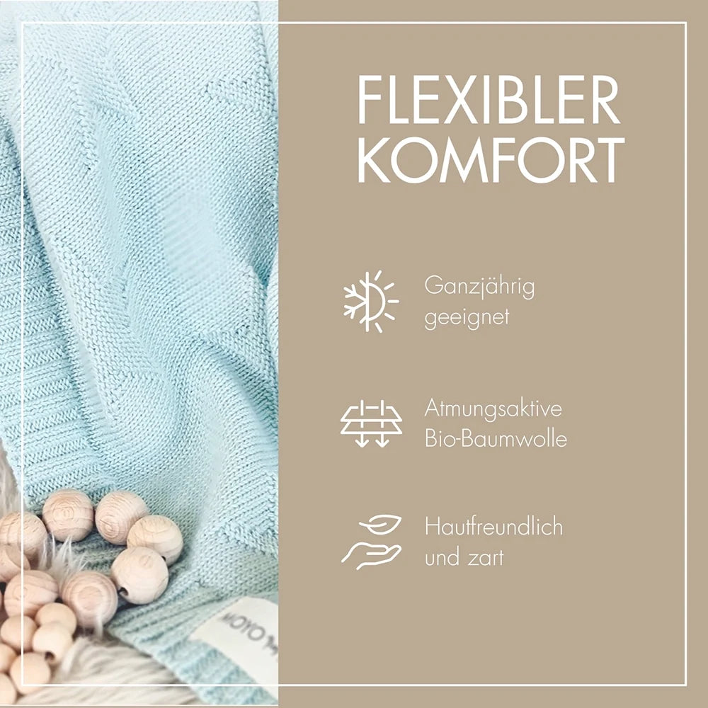 Strick Babydecke Sternenmuster Frischer Morgentau