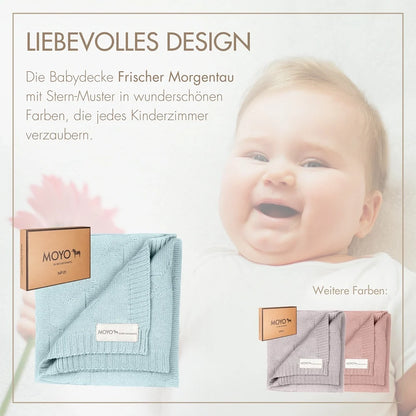 Strick Babydecke Sternenmuster Frischer Morgentau