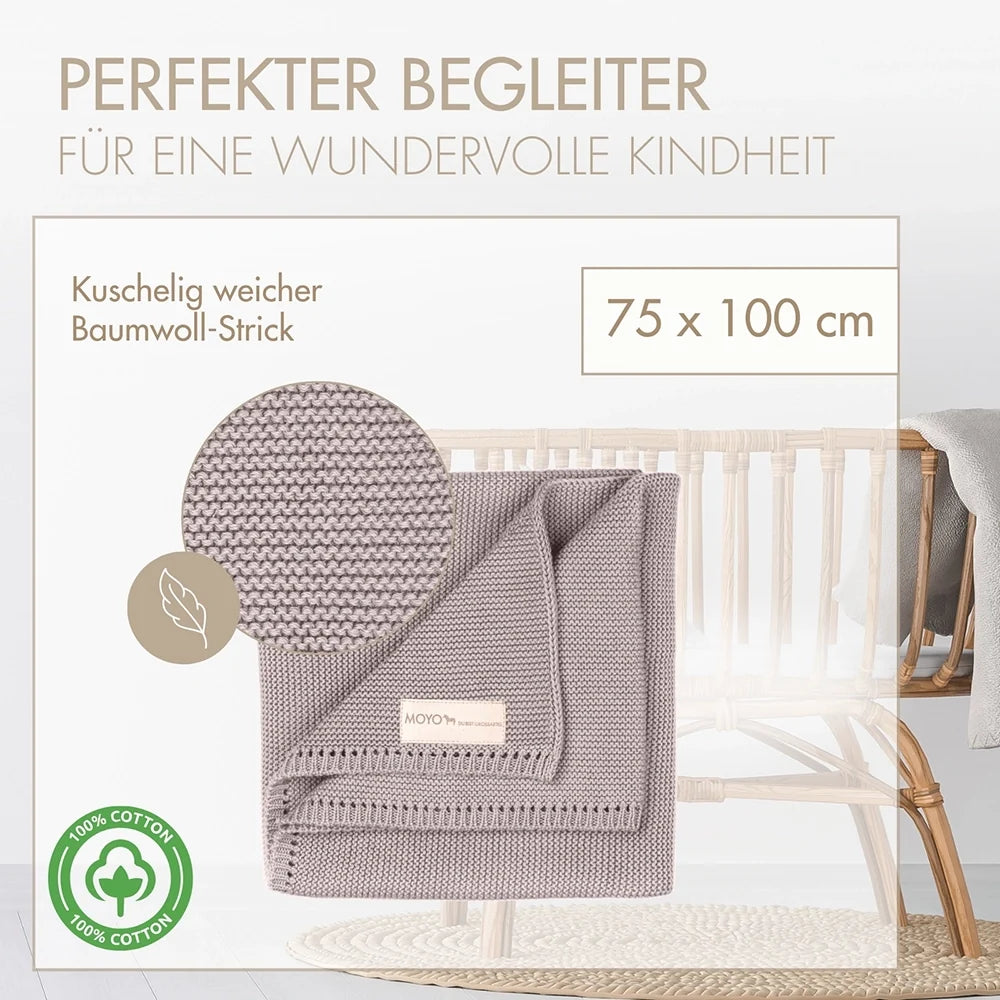 Babydecke Linksstrick Pointelle „Wilde Pusteblume“