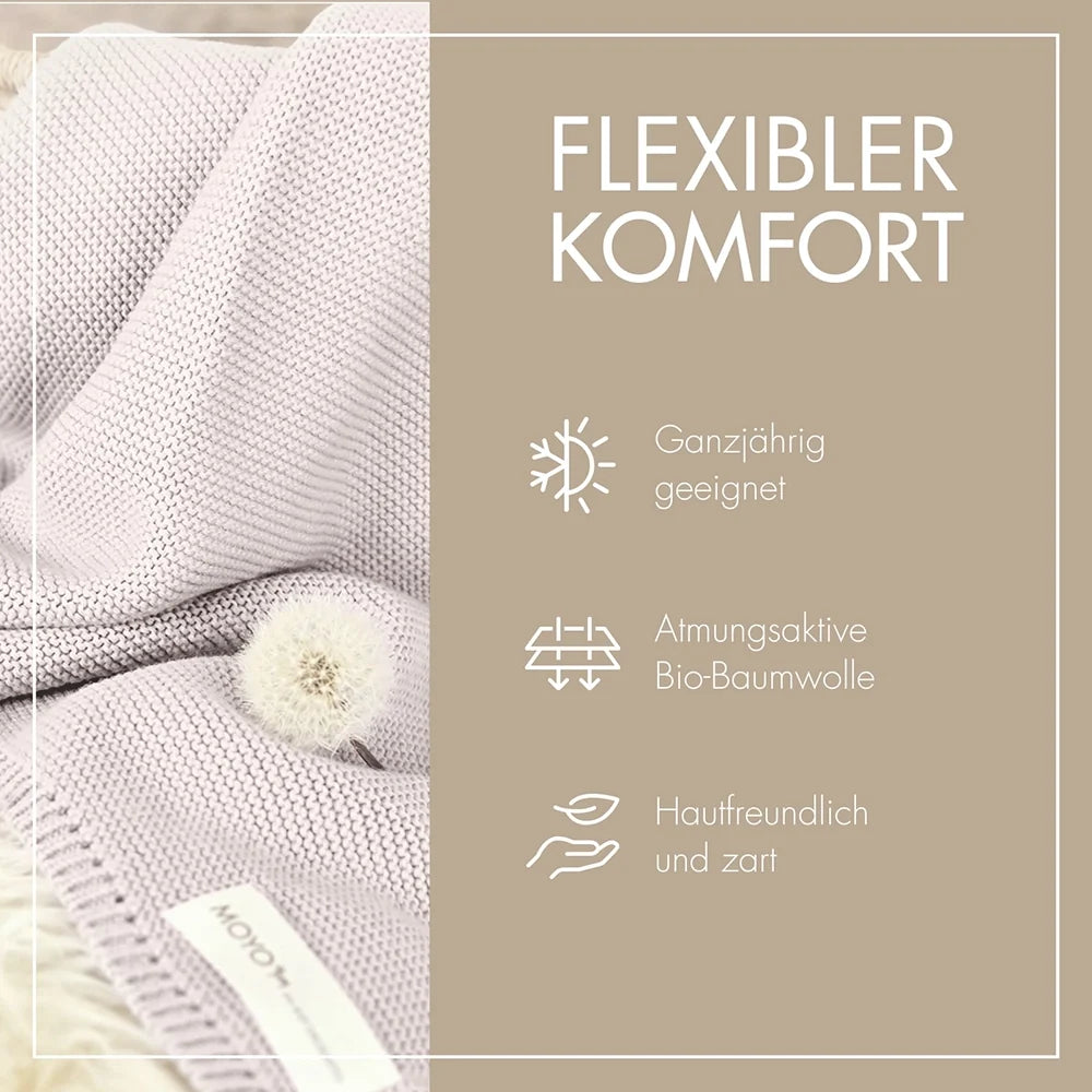 Babydecke Linksstrick Pointelle „Wilde Pusteblume“