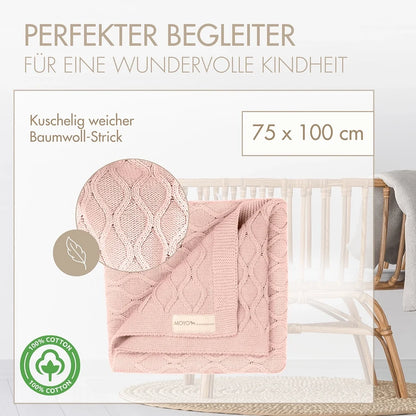 Babydecke Wellen-Struktur "Sanftes Rosenholz"
