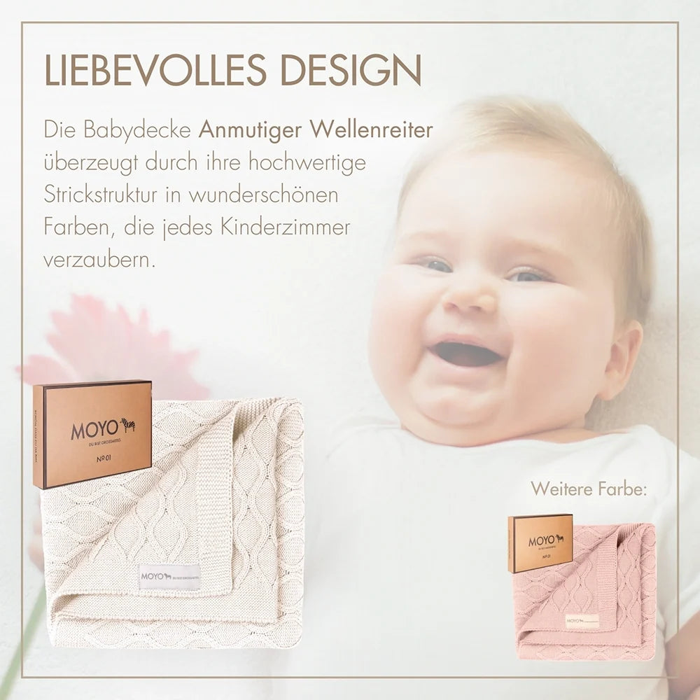 Babydecke Wellen-Struktur "Anmutiger Wellenreiter"