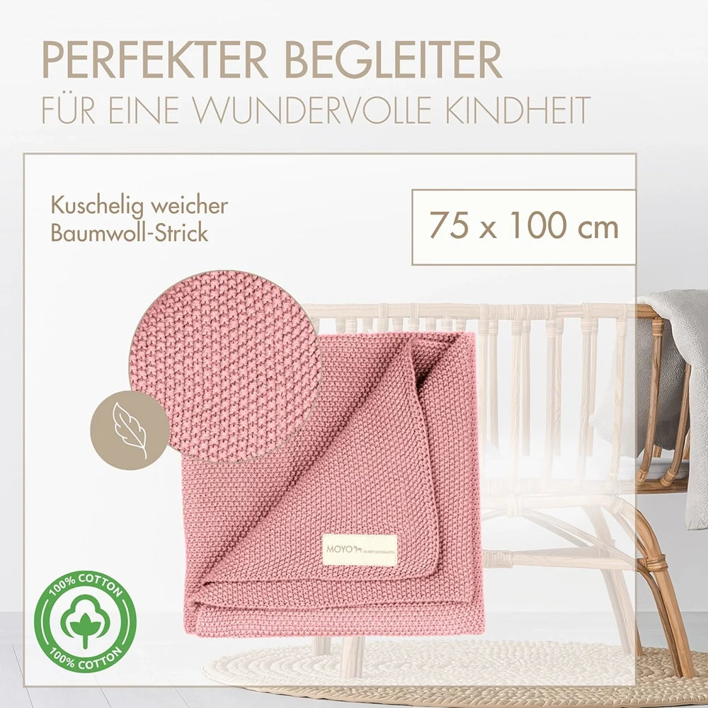 Babydecke Reiskorn-Struktur "verträumte Heide"