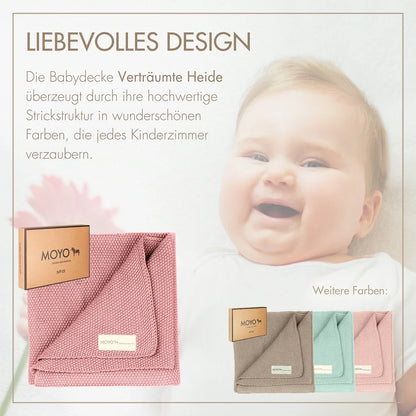 Babydecke Reiskorn-Struktur "verträumte Heide"