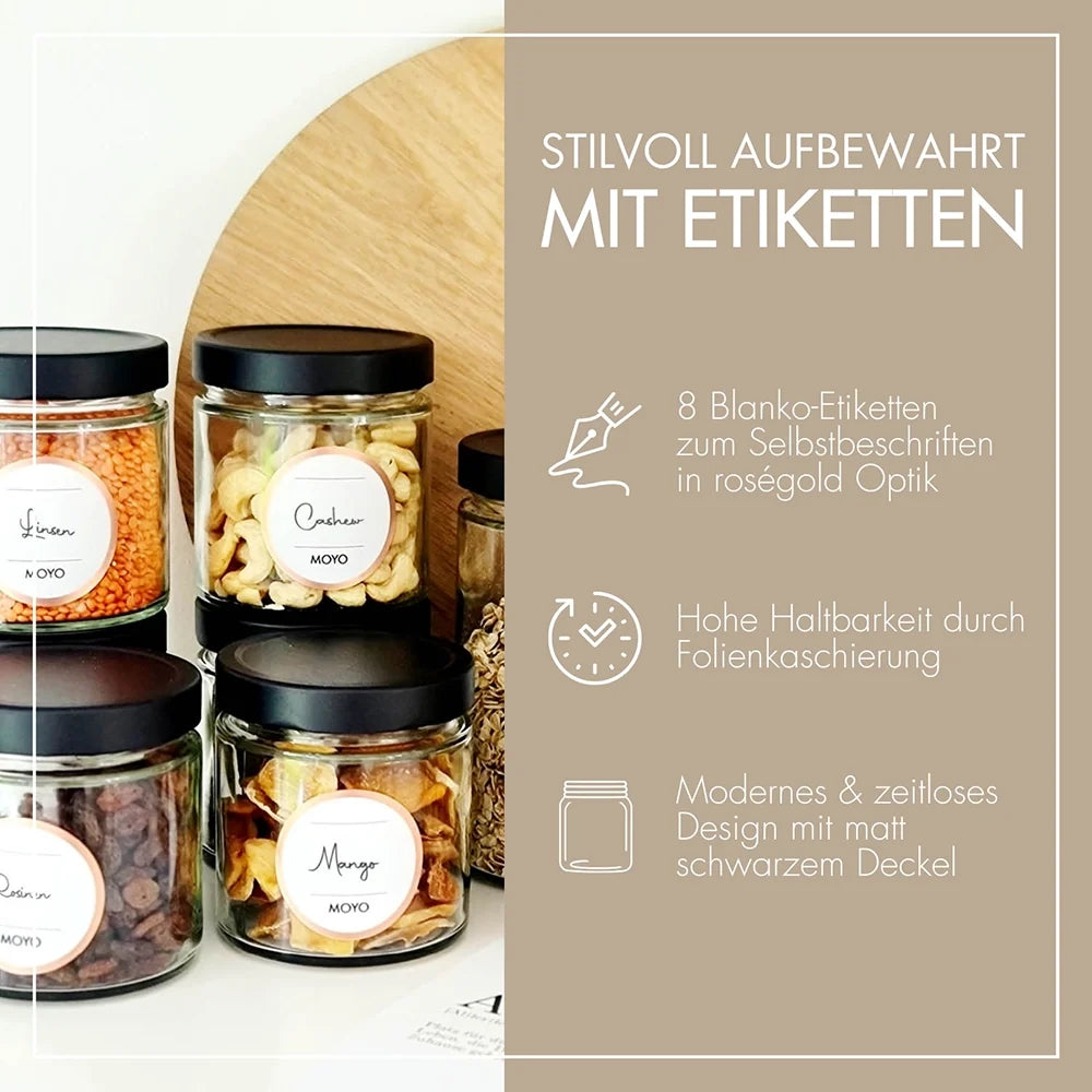 Vorratsgläser 6er Set – Luftdichte Glasbehälter