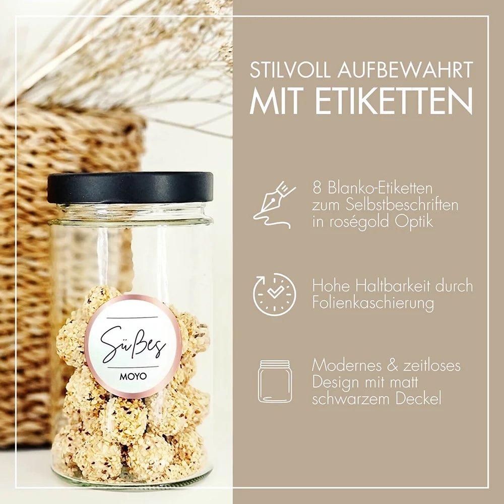 Vorratsgläser 6er Set – Luftdichte Glasbehälter