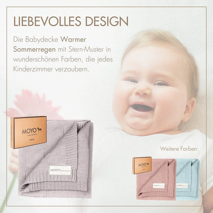 Strick Babydecke Sternenmuster Sanfter Sommerregen