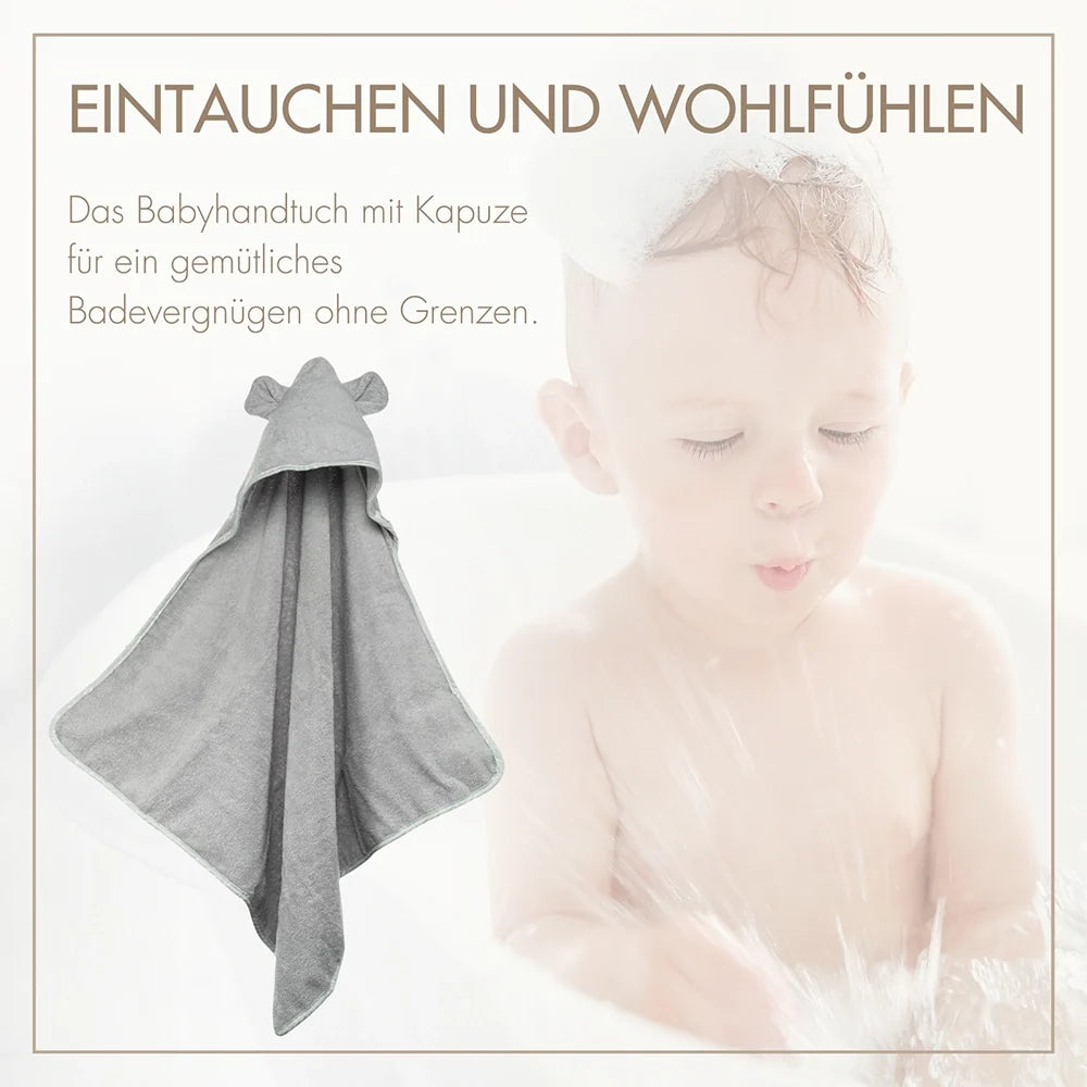 Baby Kapuzenhandtuch Grau