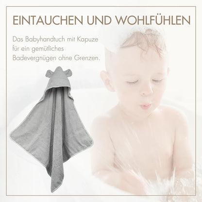 Baby Kapuzenhandtuch Grau