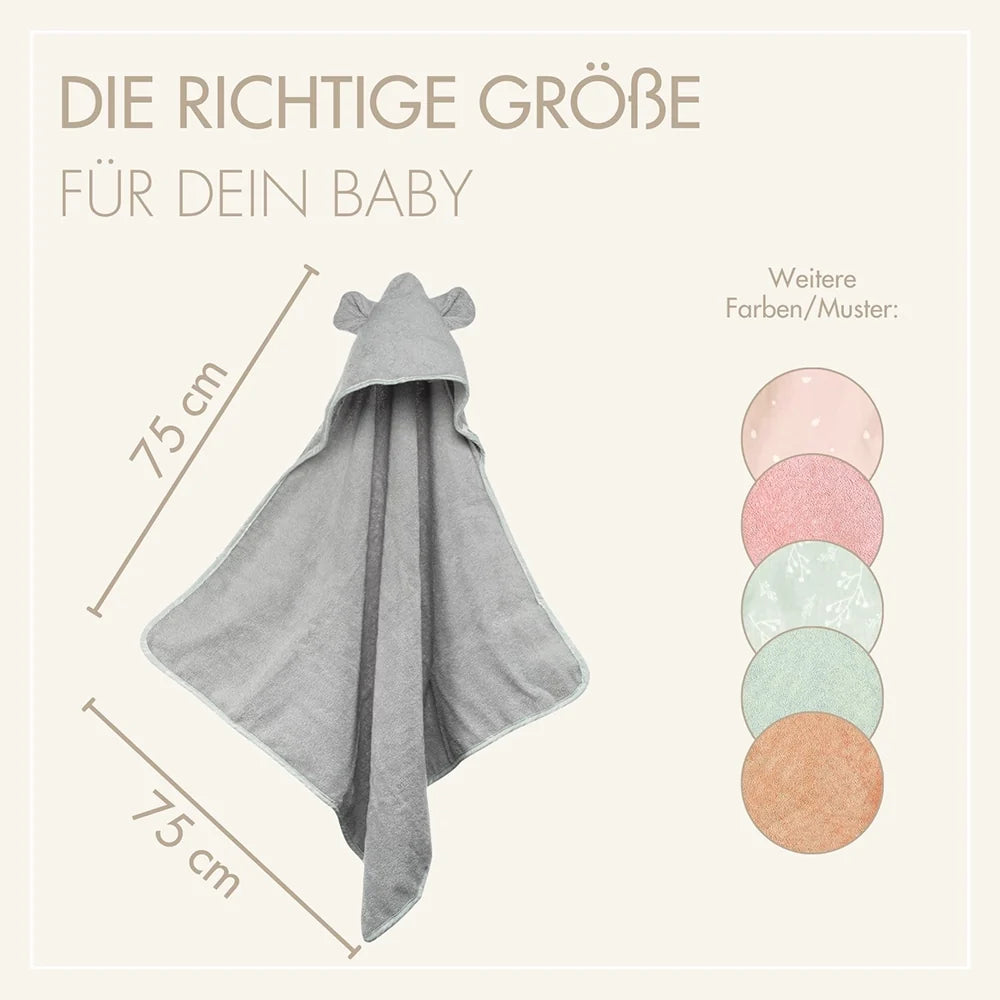 Baby Kapuzenhandtuch Grau