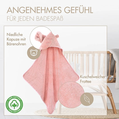 Baby Kapuzenhandtuch Rosé