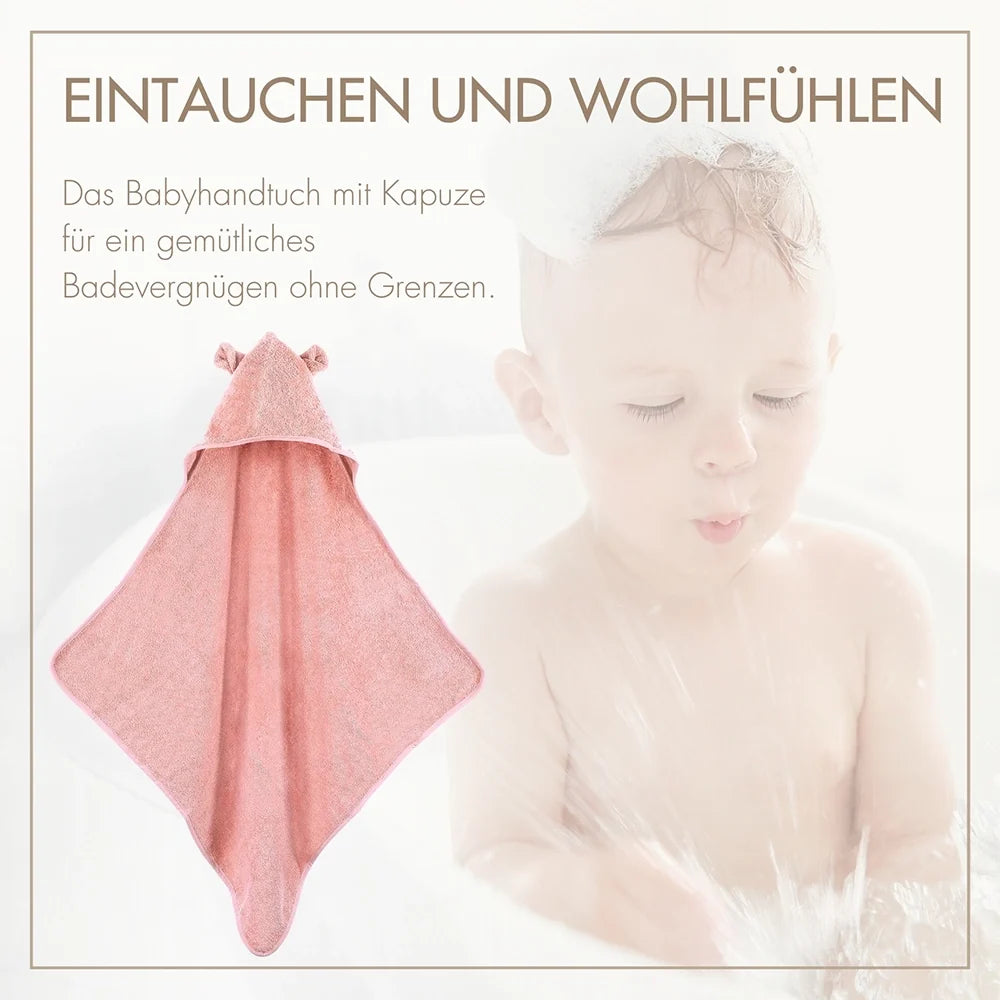 Baby Kapuzenhandtuch Rosé