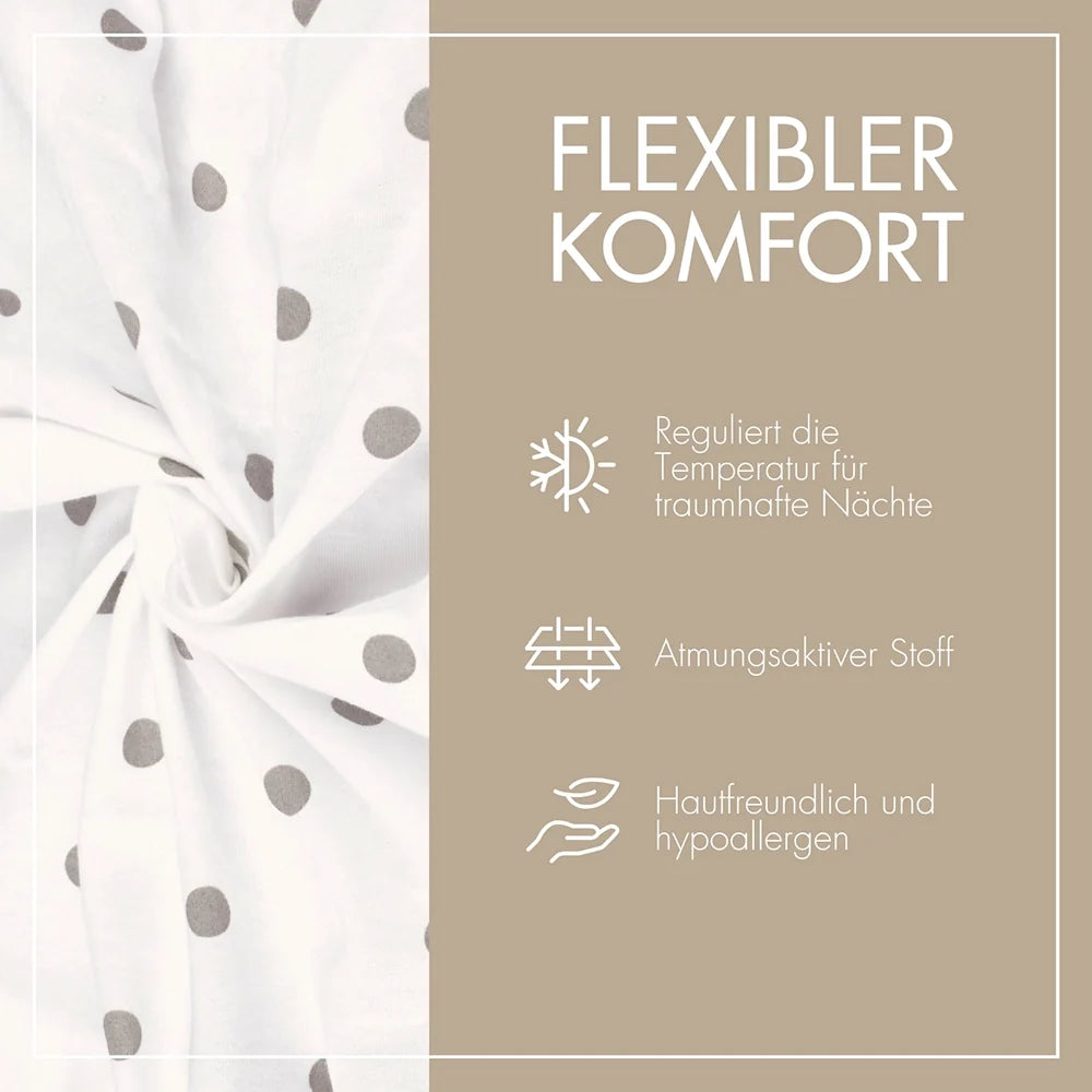 Kinder-Spannbettlaken 140x70 cm – „Graue Tupfen“
