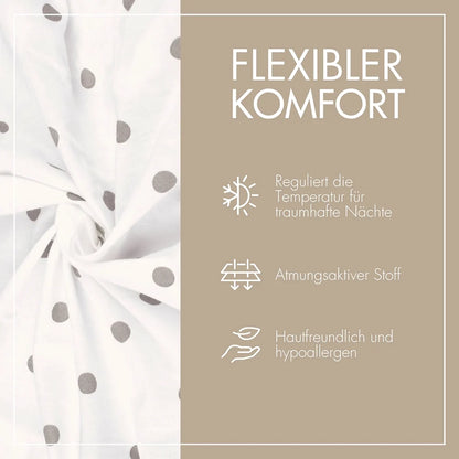 Kinder-Spannbettlaken 140x70 cm – „Graue Tupfen“