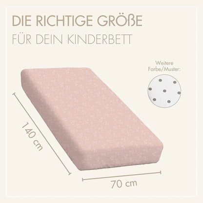 Kinder-Spannbettlaken 140x70 cm – „Rose Blüte“