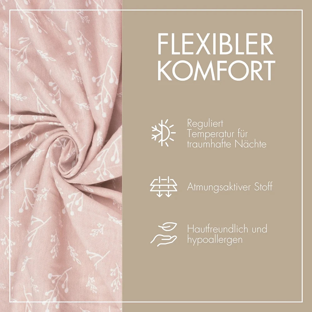 2er Set Baby Spannbettlaken Oval – „Rose Blüte“