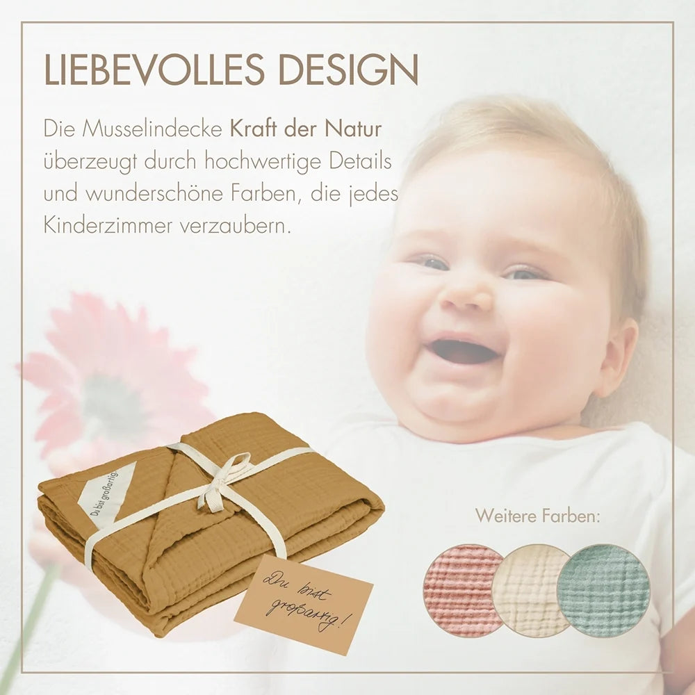 Musselin Decke 100 cm x 75 cm Kraft der Natur