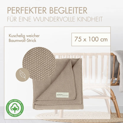Babydecke Reiskorn-Struktur "Raschelnder Haselzweig"