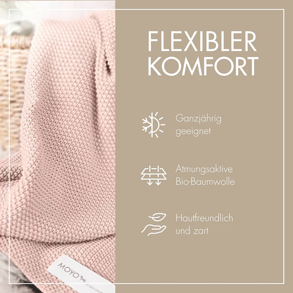 Babydecke Reiskorn-Struktur "geruhsamer Rosentau"