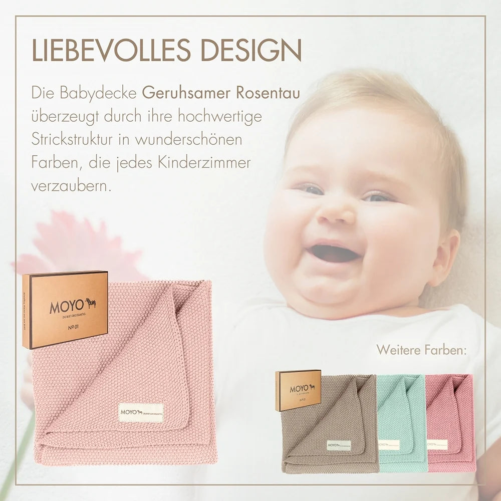 Babydecke Reiskorn-Struktur "geruhsamer Rosentau"