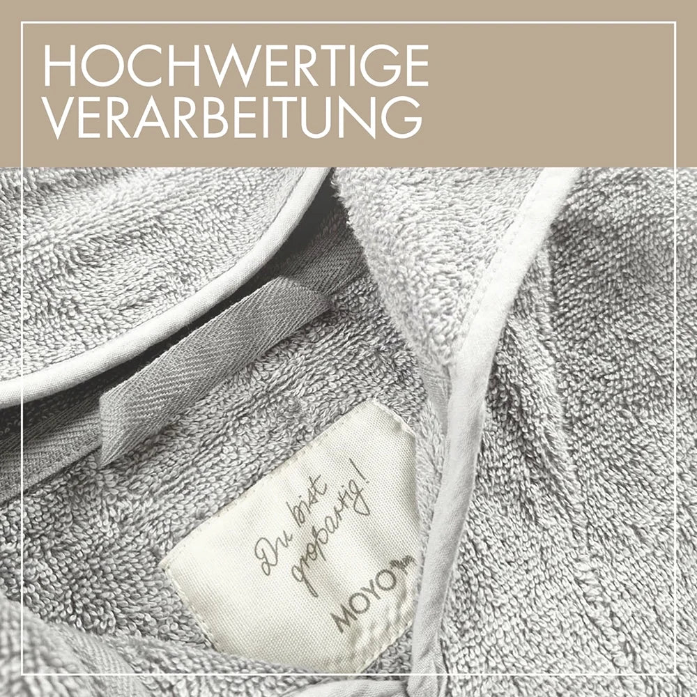 Baby Badeponcho 75x75 cm – „Grau“ mit niedlichen Bärenohren