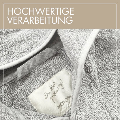 Baby Badeponcho 75x75 cm – „Grau“ mit niedlichen Bärenohren