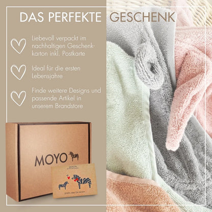 Baby Badeponcho 75x75 cm – „Grau“ mit niedlichen Bärenohren