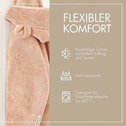 Baby Badeponcho 75x75 cm – „Puder“ mit niedlichen Bärenohren