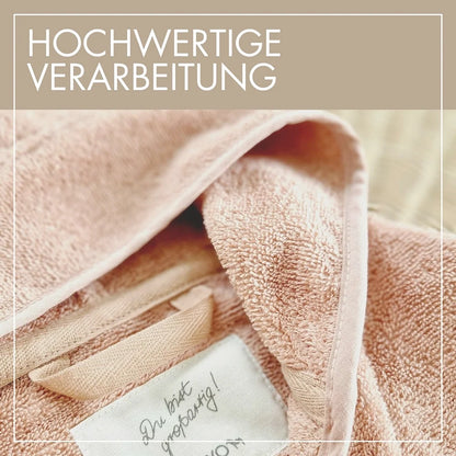 Baby Badeponcho 75x75 cm – „Puder“ mit niedlichen Bärenohren