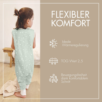 Schlafsack mit Füßen Wunderbare Tupfenwelt Mint 2.5 TOG