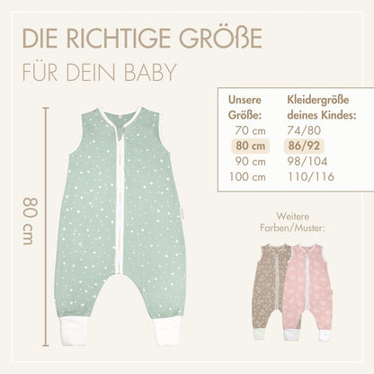 Schlafsack mit Füßen Wunderbare Tupfenwelt Mint 2.5 TOG