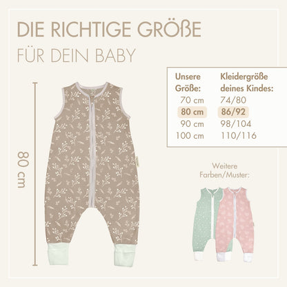 Schlafsack mit Füßen Raschelnde Zweige Taupe - 2.5 TOG