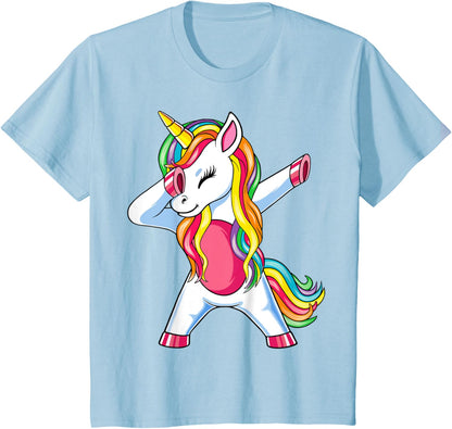 Dab Einhorn Dabbing Unicorn Regenbogen Jungen Mädchen Kinder T-Shirt