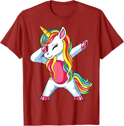 Dab Einhorn Dabbing Unicorn Regenbogen Jungen Mädchen Kinder T-Shirt
