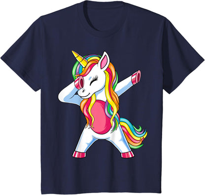 Dab Einhorn Dabbing Unicorn Regenbogen Jungen Mädchen Kinder T-Shirt