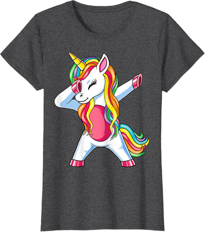Dab Einhorn Dabbing Unicorn Regenbogen Jungen Mädchen Kinder T-Shirt
