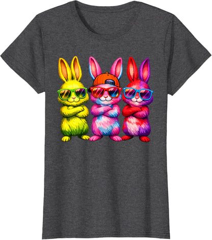Lustige Osterhase Coole Hasen Kinder für Ostern Jungen Mädchen T-Shirt