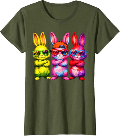 Lustige Osterhase Coole Hasen Kinder für Ostern Jungen Mädchen T-Shirt