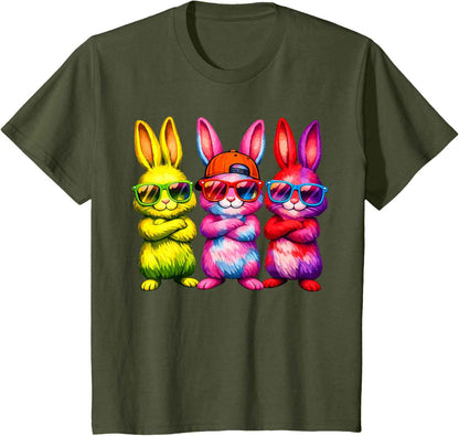 Lustige Osterhase Coole Hasen Kinder für Ostern Jungen Mädchen T-Shirt