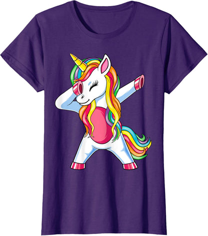 Dab Einhorn Dabbing Unicorn Regenbogen Jungen Mädchen Kinder T-Shirt