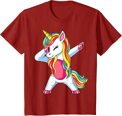 Dab Einhorn Dabbing Unicorn Regenbogen Jungen Mädchen Kinder T-Shirt