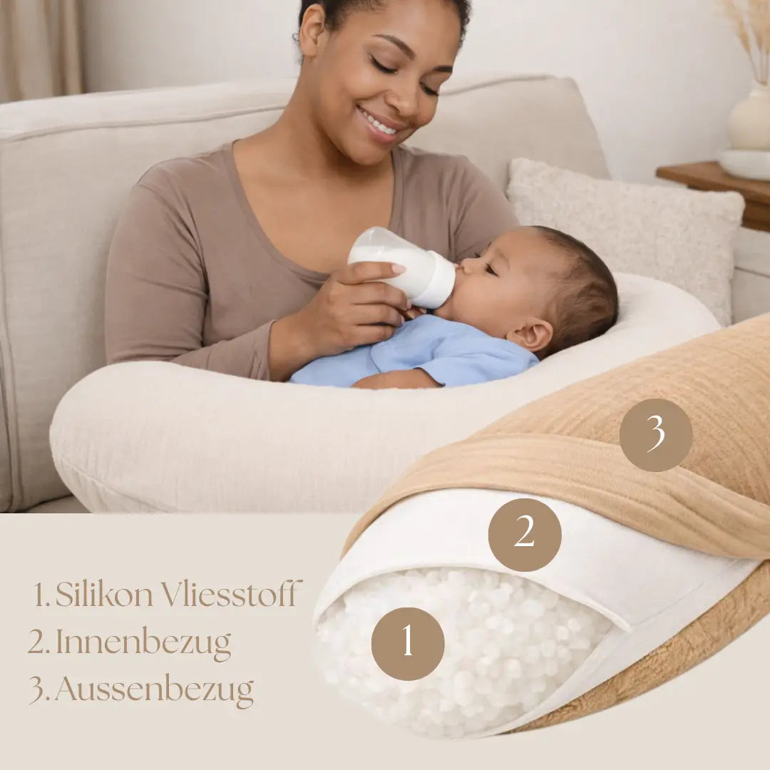 Stillkissen U-Form Musselin – abnehmbarer Bezug