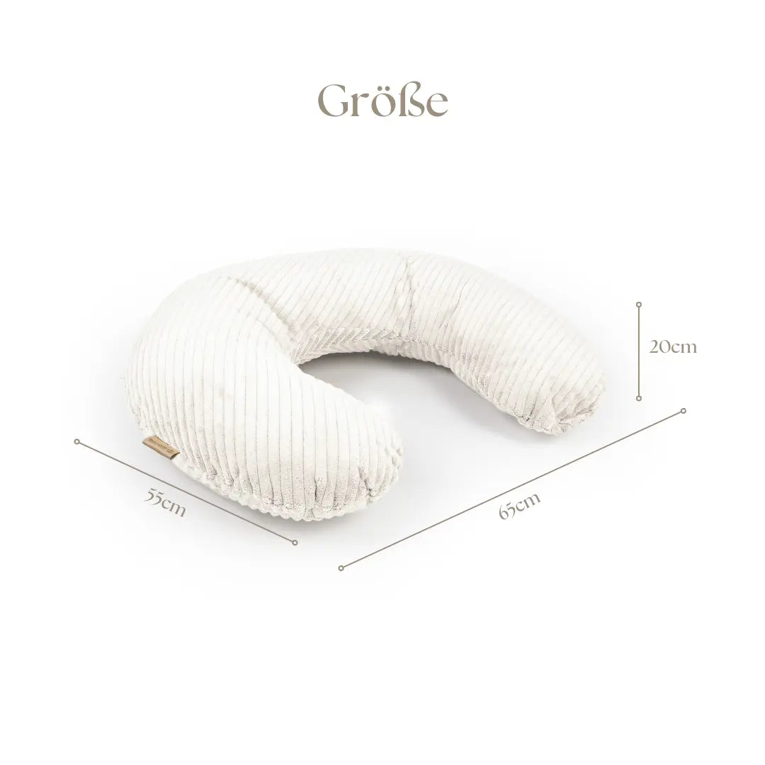 U-shaped corduroy nursing pillow with removable cover - ergonomic moon-shaped nursing pillow