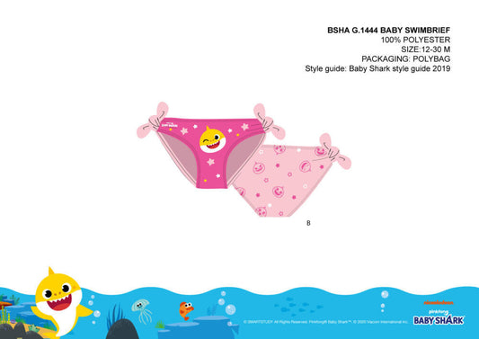 Baby Shark baby swimsuit bottoms for little girls - light pink - 98-0