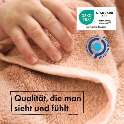 Baby Kapuzenhandtuch mit Ohren in Puder