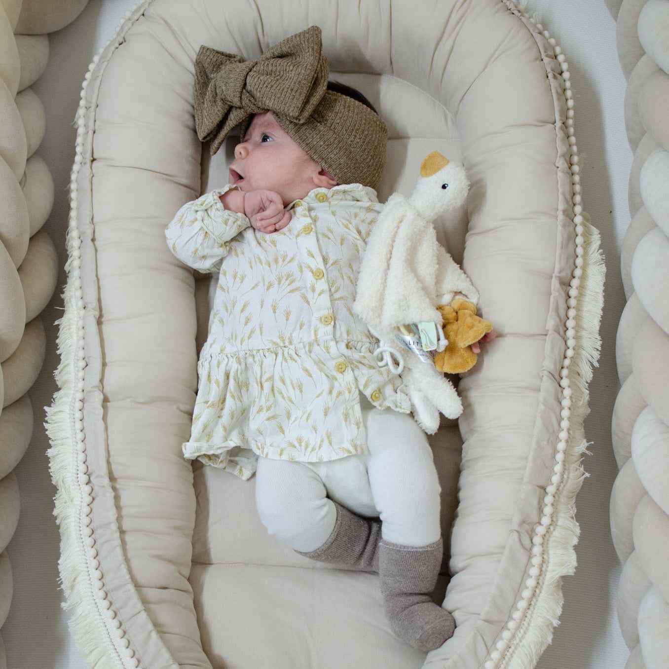 Babynestchen Boho-Stil – Kuscheliger Baby-Kokon für Geborgenheit & Komfort