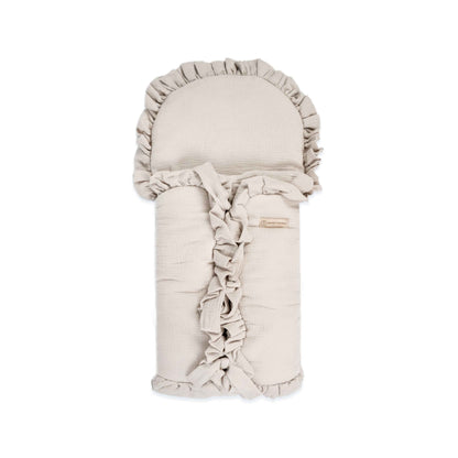 Babyschlafsack Cuddly Musselin mit Schleifen - ganzjähriger Puckschlafsack