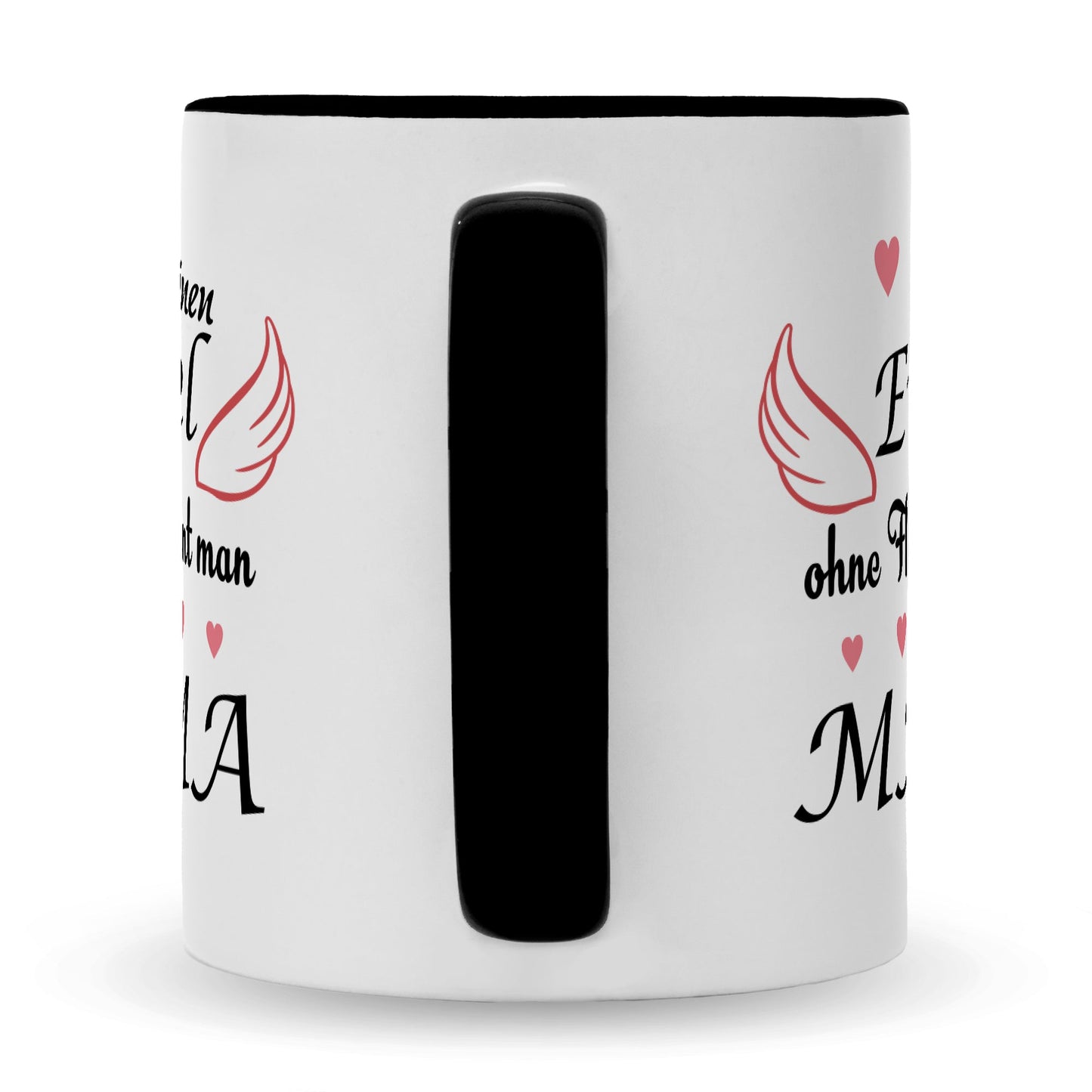 Bedruckte Tasse mit Spruch Engel ohne Flügel