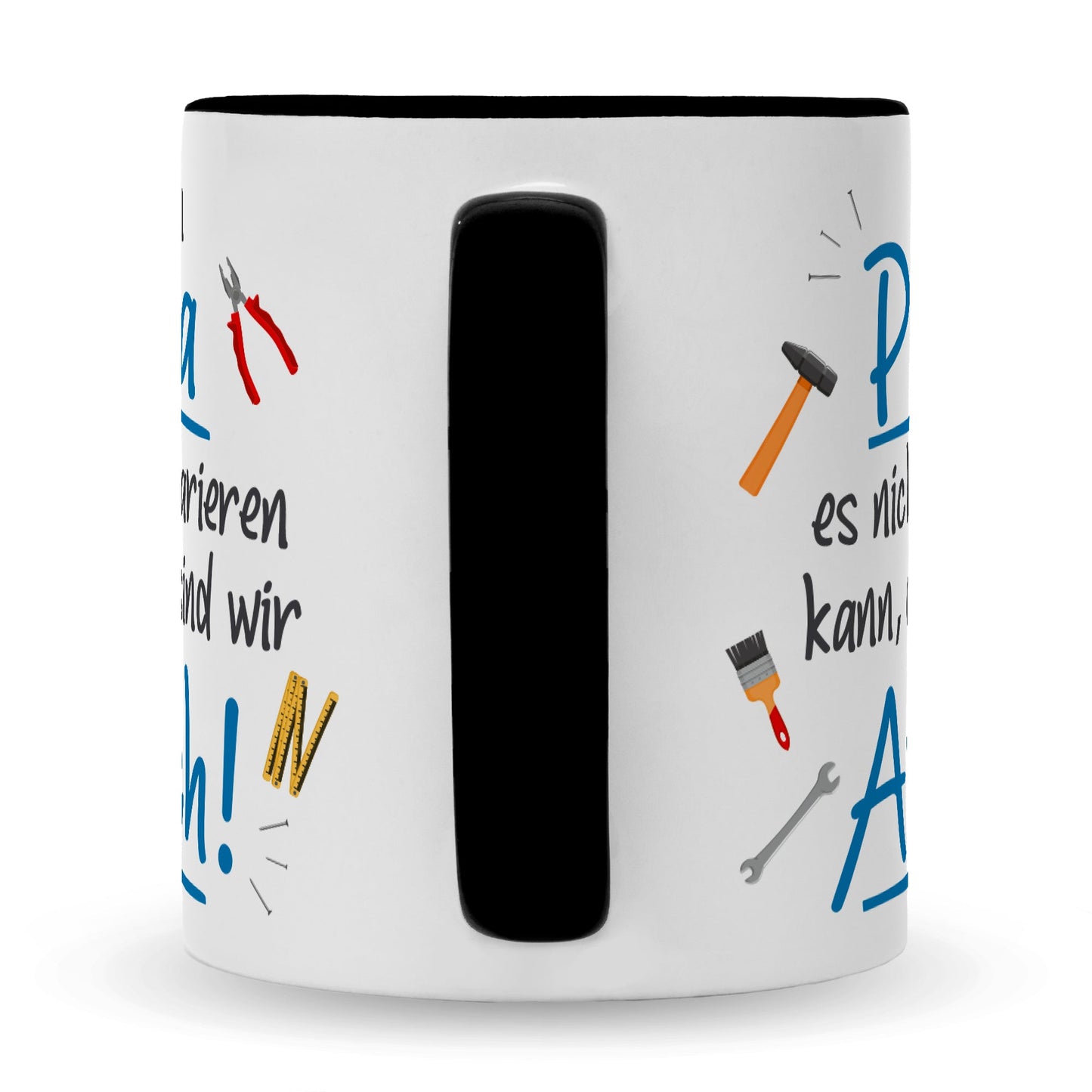 Bedruckte Tasse mit Spruch Wenn Papa es nicht reparieren kann